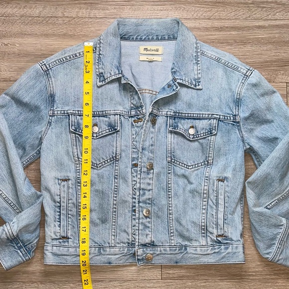 Madewell Boxy-Crop denim jacket women's size S 100% cotton ligth wash jean jacke - Picture 4 of 9